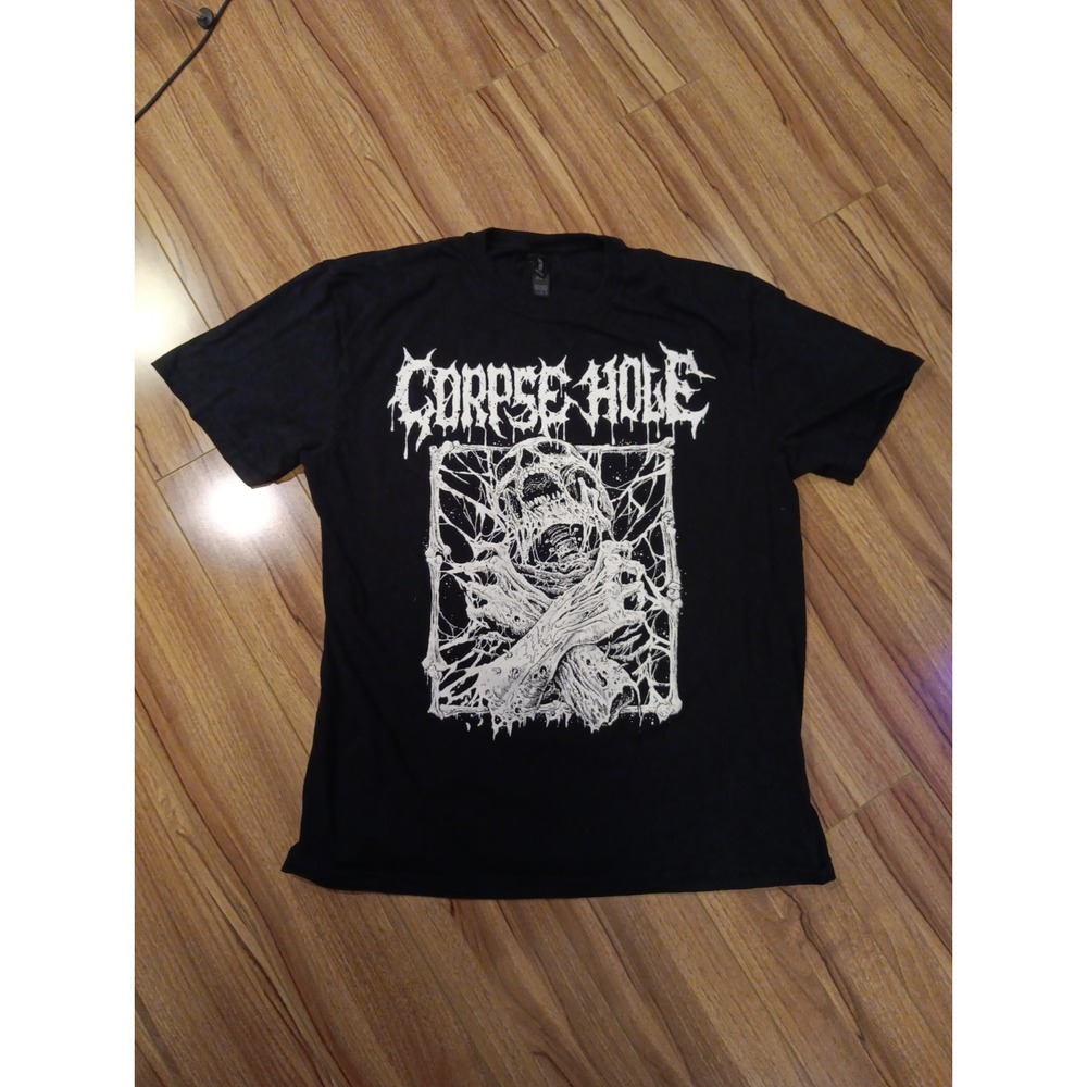Corpse Hole Deathcore Band T Shirt Black Graphic Metal Tee Size Large